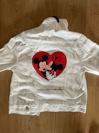 Cazadora vaquera blanca Disney Mickey Minnie