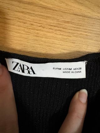 Vestido negro Zara brillos
