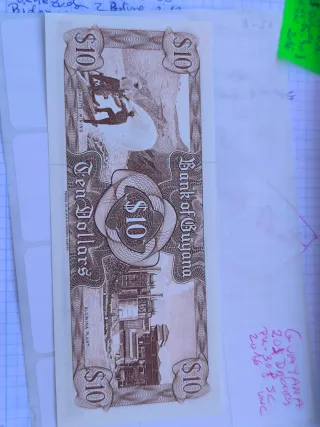 Biglietto da 10 Dollari Guyana 1992 SC