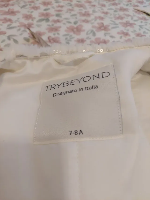 Chaleco niña blanco talla 7-8 con lentejuelas