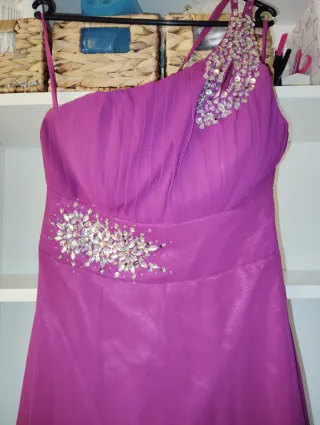 Vestido fiesta buganvilla pedrería