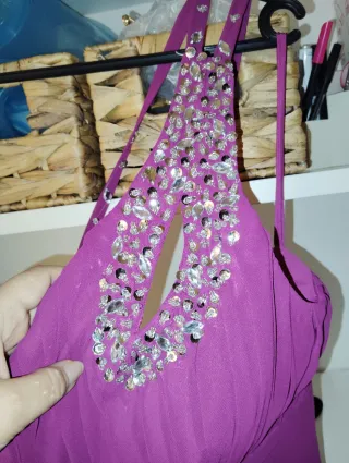 Vestido fiesta buganvilla pedrería