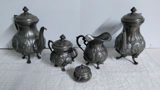 Servizio Tè Caffè Peltro Vintage Pregiato