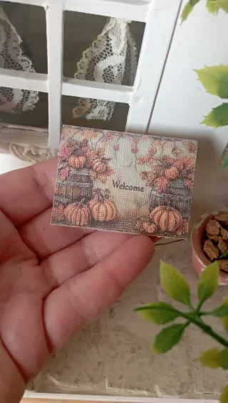 Zerbino miniatura 1:12 con zucche