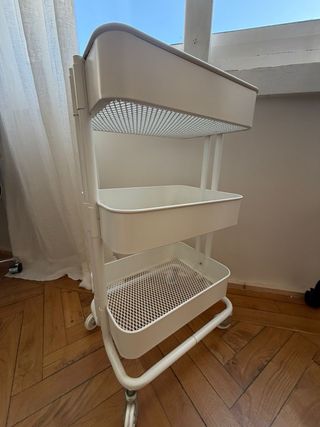 Carrito organizador blanco con ruedas