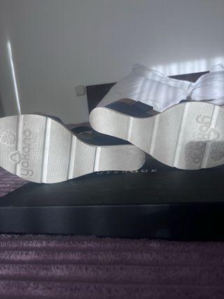 Sandalias cuña - cuero