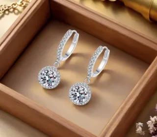 Pendientes Moissanita Aro Circonitas