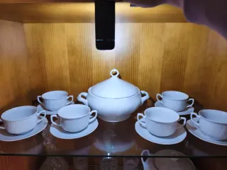 Juego de consomé de porcelana