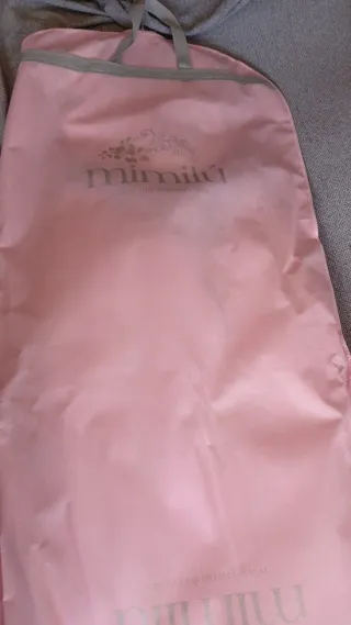 Vestido Comunión Blanco Lazo Azul Cancán