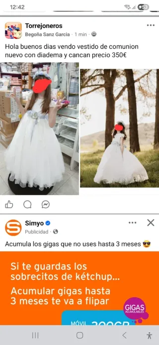 Vestido Comunión Blanco Lazo Azul Cancán