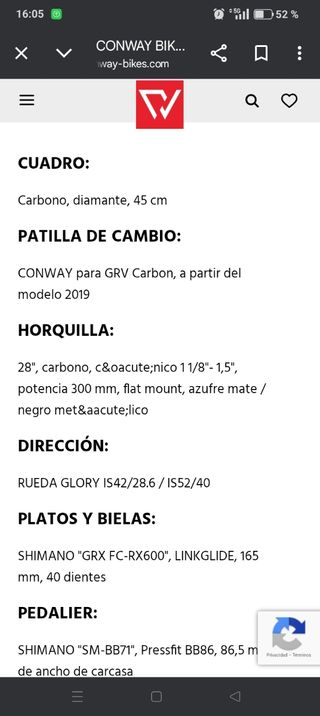 CONWAY GRV 9.0 Bici de gravel