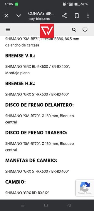 CONWAY GRV 9.0 Bici de gravel