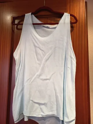 Conjunto azul  celeste 2 piezas Top + Jersey fino