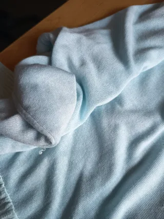 Conjunto azul  celeste 2 piezas Top + Jersey fino