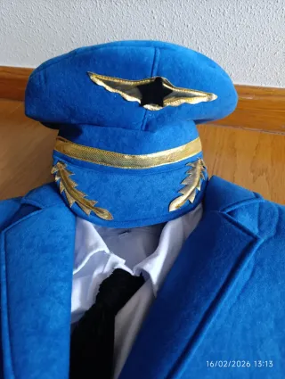 Disfraz Piloto Azul Talla Única
