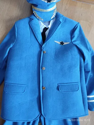 Disfraz Piloto Azul Talla Única