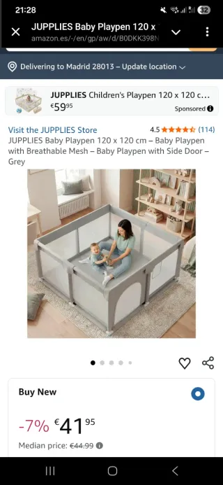 Parque infantil JUPPLIES 120x120 cm