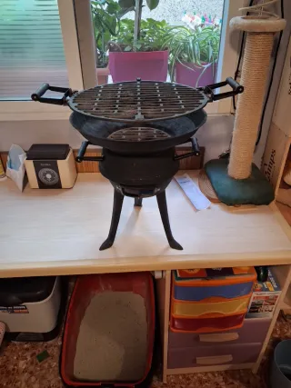 Barbacoa Hierro Fundido Carbón Semi-Nueva