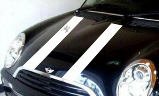 Banda Capot MINI Blanco y Negro JCW