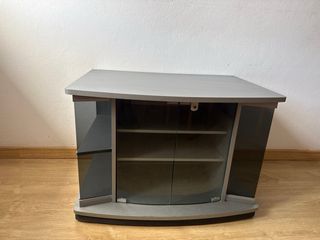 Mesa TV cristal y madera