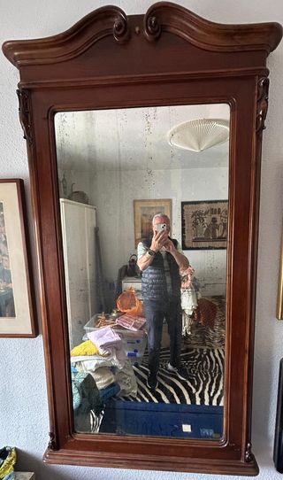Espejo antiguo madera maciza Zanzibar