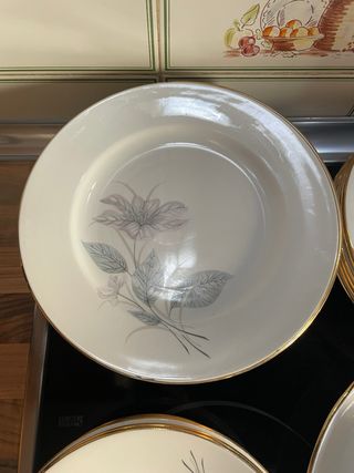 Vajilla Porcelana Clásica Dorada