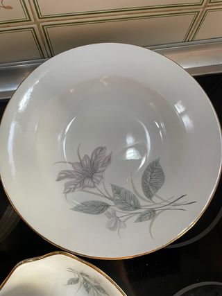 Vajilla Porcelana Clásica Dorada