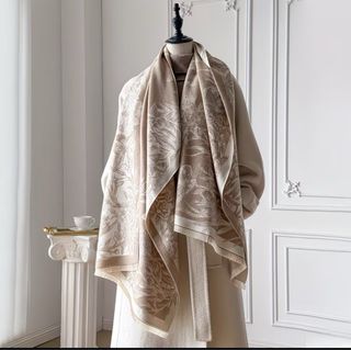 Pañuelo Bufanda 100% Cachemira Beige 65x185c