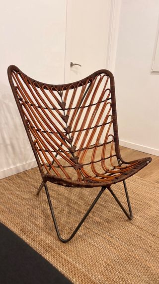 Silla Mariposa Ratán y Metal