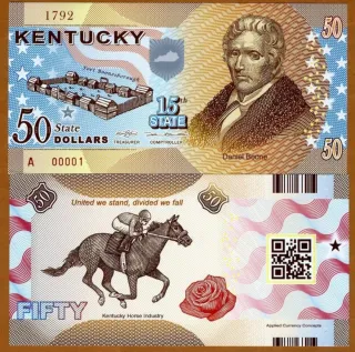Billete 50 State Dollars Kentucky fantasía
