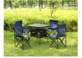 Pack 4 Sillas Verdes Plegables Portavasos