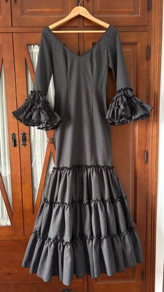Vestido Flamenco Lunares Negro y Blanco
