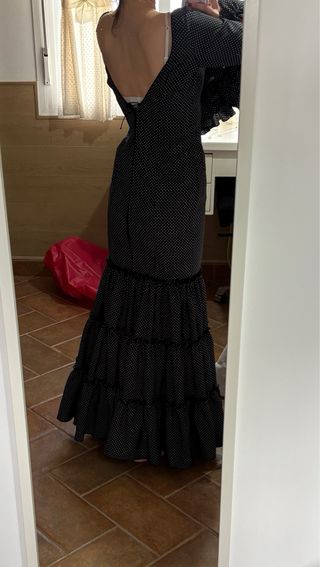 Vestido Flamenco Lunares Negro y Blanco