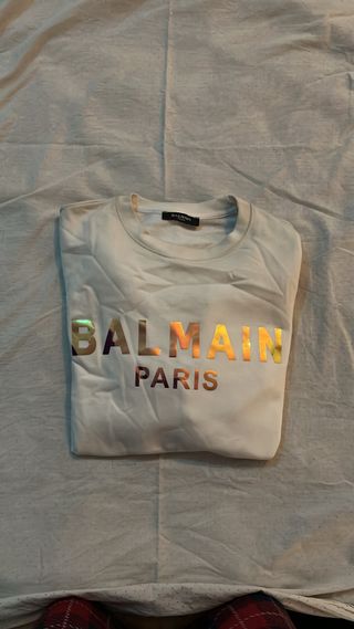 Felpa Balmain Paris Multicolor Bianca