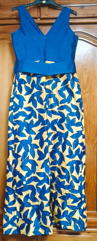 Vestido fiesta azul y amarillo