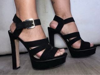 Sandalias tacón Zara negras talla 36