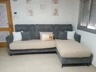 Sofá cama chaise longue gris.francesbañon