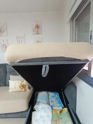 Sofá cama chaise longue gris.francesbañon