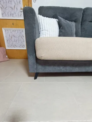 Sofá cama chaise longue gris.francesbañon