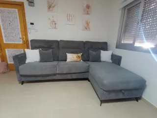 Sofá cama chaise longue gris.francesbañon