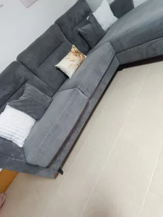 Sofá cama chaise longue gris.francesbañon