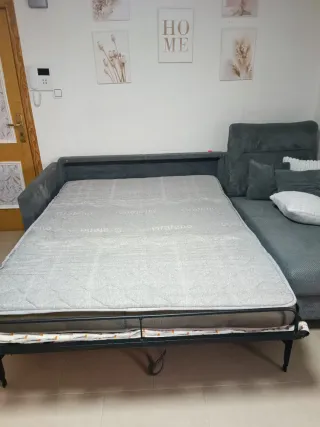 Sofá cama chaise longue gris.francesbañon