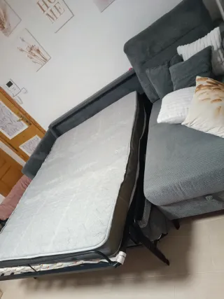 Sofá cama chaise longue gris.francesbañon