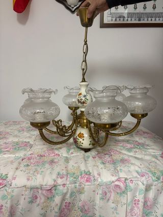 Lámpara de techo cerámica floral