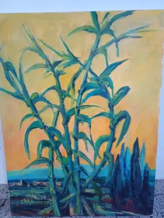 Dipinto paesaggio con piante
