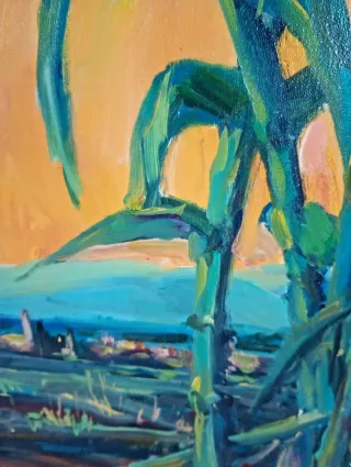 Dipinto paesaggio con piante