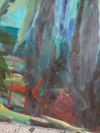 Dipinto paesaggio con piante