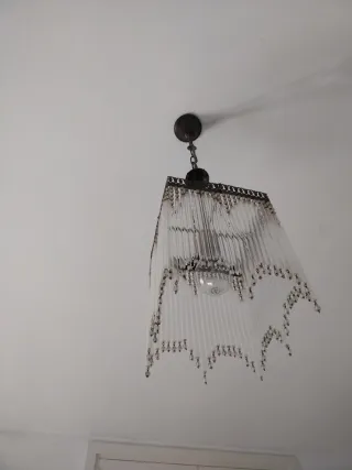 Lámpara colgante cristal y metal