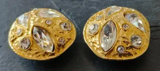 Pendientes Clip Edouard Rambaud Dorados Cristales