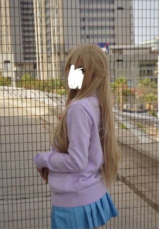 Peluca Cosplay Marrón Larga